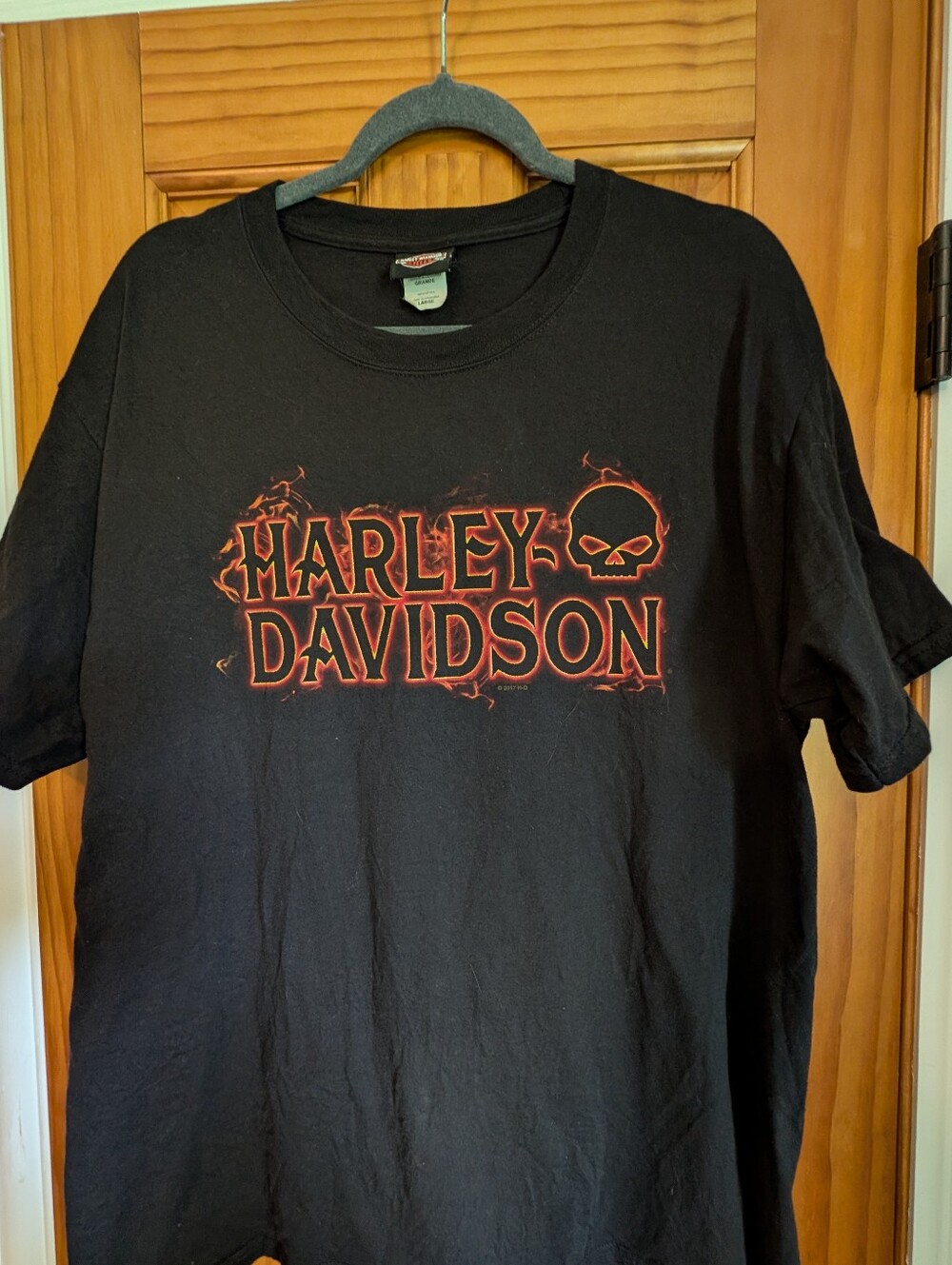 Harley‑Davidson Willie G Skull Flames T-shirt Calumet Harley Men's Size Large